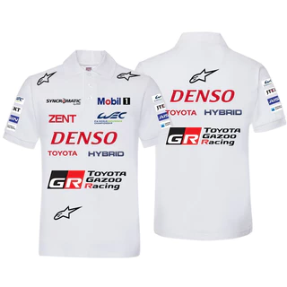เสื้อโปโล Toyota GR Gazoo Racing ลายโลโก้สปอนเซอร์หน้าหลังแขน ผ้าฝ้ายนุ่ม เสื้อแฟนการแข่งรถ WEC