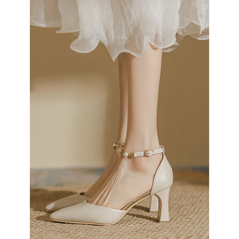 kyda รองเท้า รองเท้า poise เกาหลี ส้นสูง Dadong Spring Summer Niche Classy Celebrity Baotou รองเท้าส