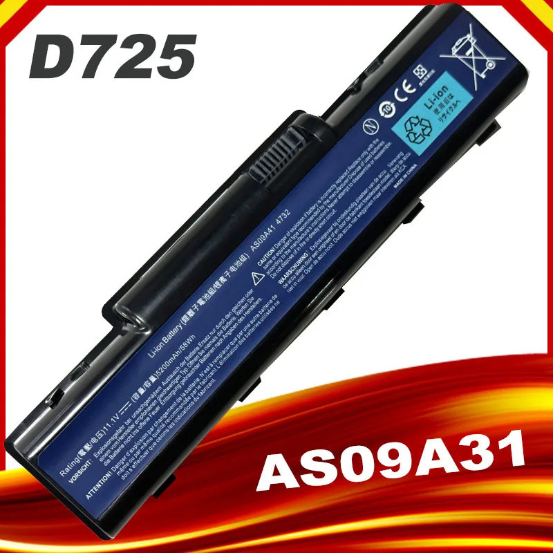 แบตเตอรี่แล็ปท็อปสําหรับ EMACHINE D525 D725 E525 E725 E527 E625 E627 G620 G627 G725 AS09A31 AS09A41 