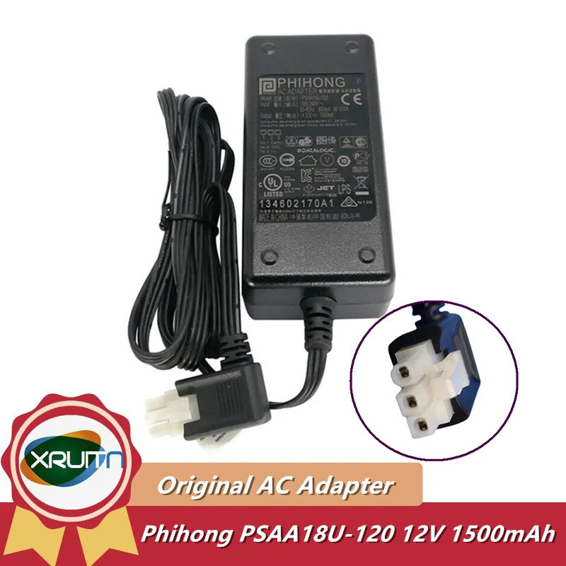 ของแท้ Phihong 12V 1500mAh Switching Power Supply สําหรับ Datalogic Magellan 8400 / 9400 PSAA18U-120