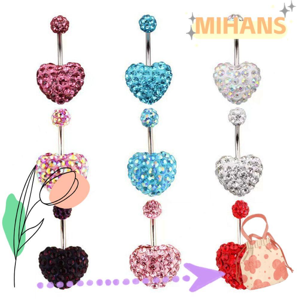 MIH จิวสะดือเหล็กผ่าตัด Jewellery Dangly Bars Body Piercing