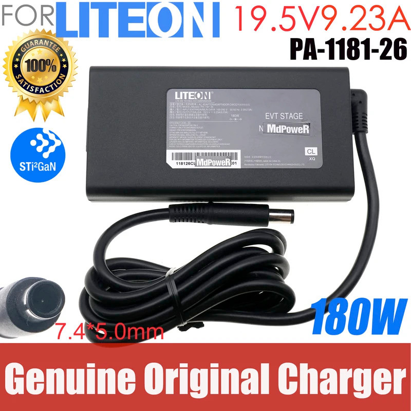 ของแท้ Liteon PA-1181-26 19.5V 9.23A 180W Gan AC อะแดปเตอร์ 7.4*5.0 มม.แหล่งจ่ายไฟ