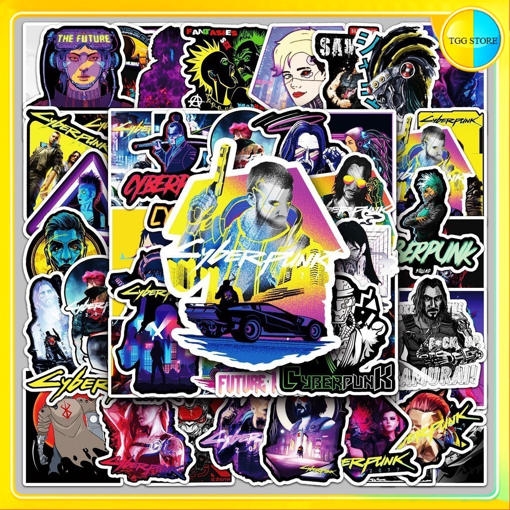 🚚พร้อมส่ง🚚 50แผ่น สติกเกอร์ เกม ไซเบอร์พังก์ 2077 Cyberpunk 2077 Graffiti Sticker