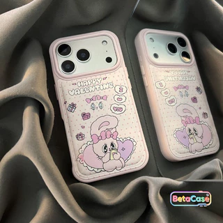 เคสโทรศัพท์ลายการ์ตูนกระต่ายสีชมพูน่ารักสำหรับเด็กผู้หญิง น่ารักสไตล์คูล Phone Case for iPhone 17161514131211ProMax Plus