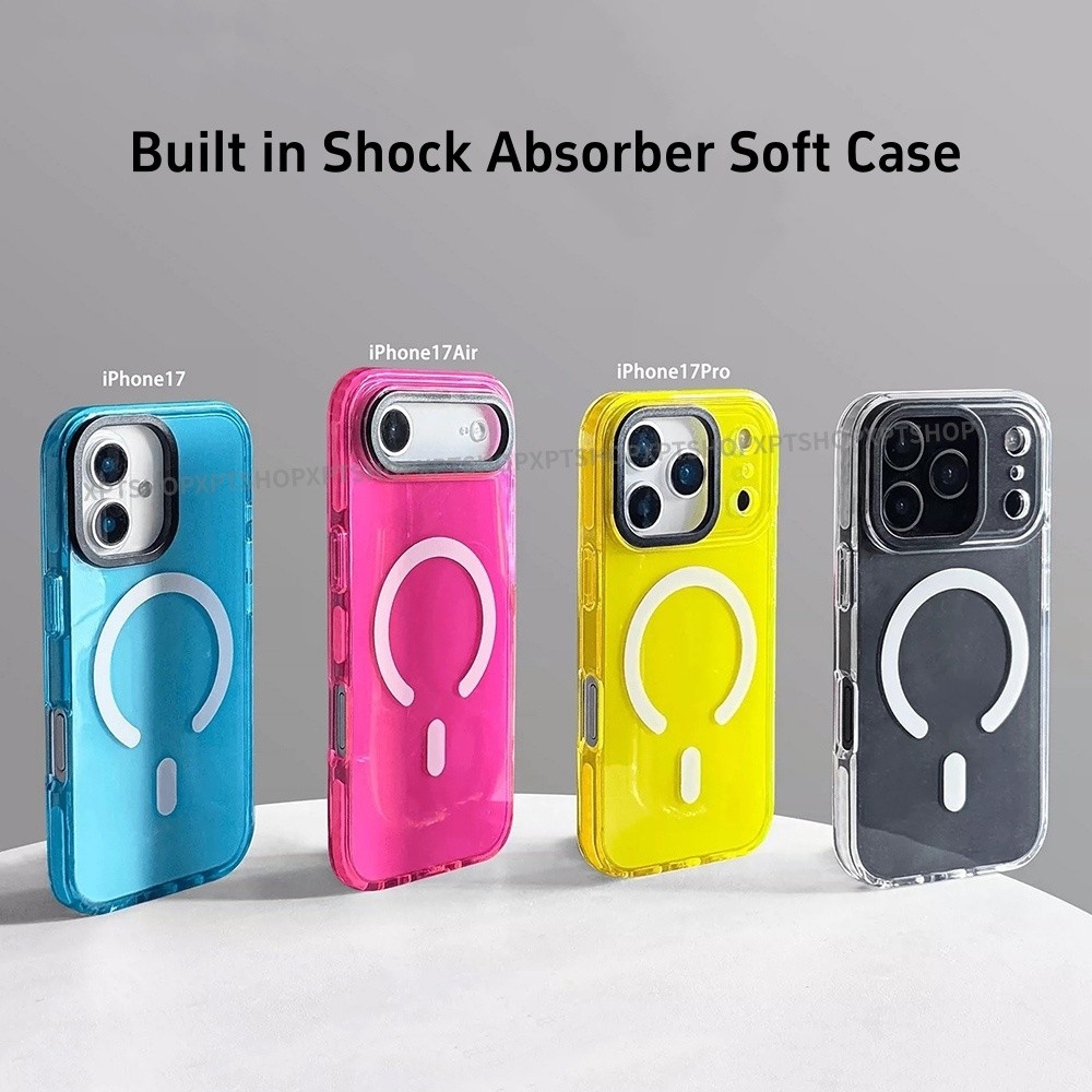 แม่เหล็กที่มีสีสันกรณีโทรศัพท์อ่อนสําหรับ ไอโฟน 17 มือโปร สูงสุด 16 บวก 15 14 13 12 11 กันกระแทกป้องกันปลอก
