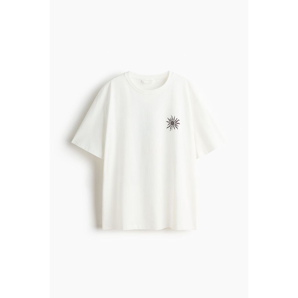 H&M(เอชแอนด์เอ็ม) เสื้อยืดโอเวอร์ไซส์พิมพ์ลาย ผู้หญิง 1351671_2
