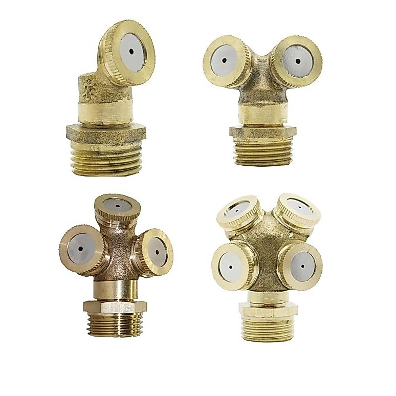 1,2,3,4 หลุมทองเหลืองหัวฉีดสเปรย์สวนสปริงเกลอร์ชลประทานรดน้ํา misting 1 PC