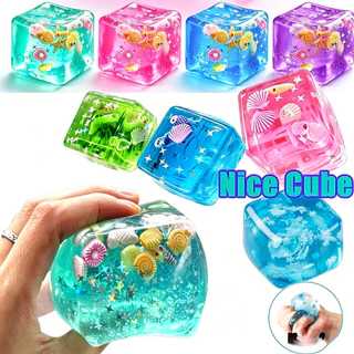4ชิ้น ของเล่นโปร่งใส ของเล่นความเครียดบรรเทา ของเล่นสําหรับเด็กผู้ใหญ่ น่ารักองค์ประกอบทางทะเล นุ่มนวล ของเล่นคลายเครียด