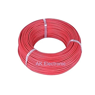สายไฟซิลิโคน ทนความร้อนสูง 6AWG 7AWG 8AWG 10AWG 12AWG 14AWG 16AWG 18AWGทองแดงแท้เคลือบดีบุก ตัดแบ่งขายแยกสีดำ และ สีแดง