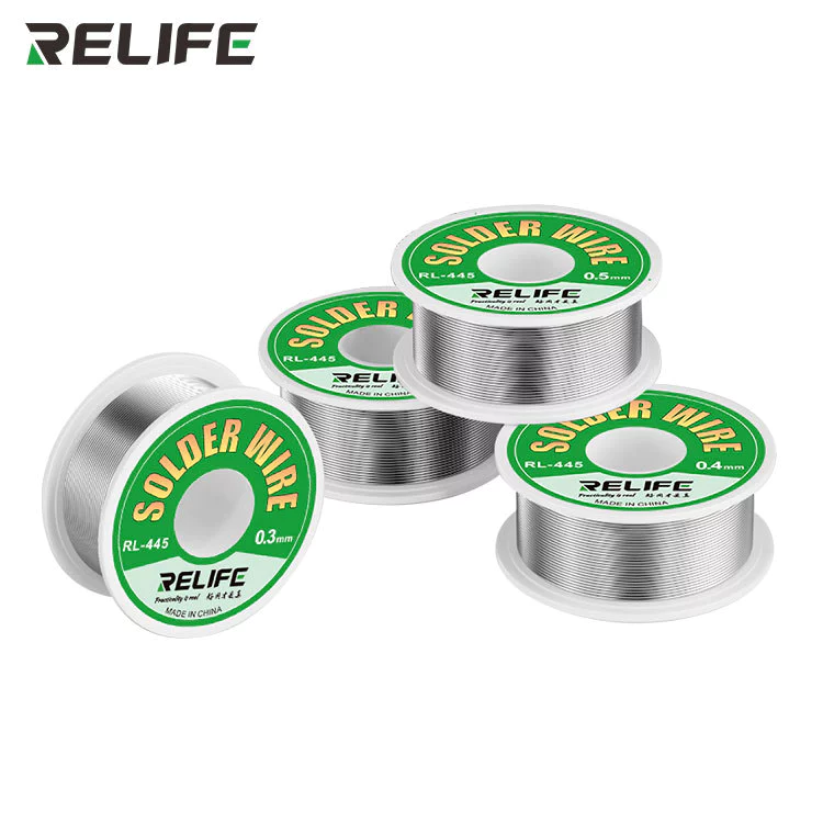 ลวดบัดกรี Relife RL-445 ใช้สำหรับซ่อมโทรศัพท์มือถือ ลวดตะกั่ว 0.3mm./0.4mm./0.5mm./0.6mm ตะกั่วบัดกรี 25g บัดกรีคุณภาพดี