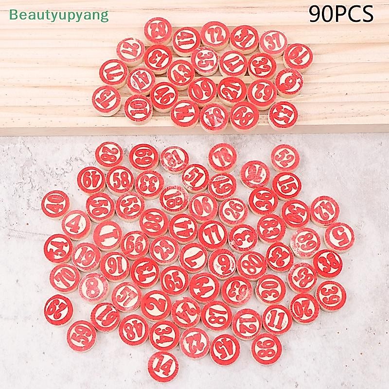 [บิวตี้อัพหยาง] แผ่นทดแทนไม้ดีลักซ์ 90 ชิ้นสําหรับเกมตัวเลขบิงโก ลอตโต้ ที่น่าตื่นเต้น - ของขวัญเกมสําหรับเพื่อนและครอบครัว