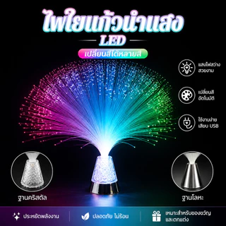 ไฟกลางคืน LED ไฟใยแก้วนำแสง Fiber Optic หลากสี ตกแต่งห้อง ยิปโซฟิล่า พร้อมส่ง