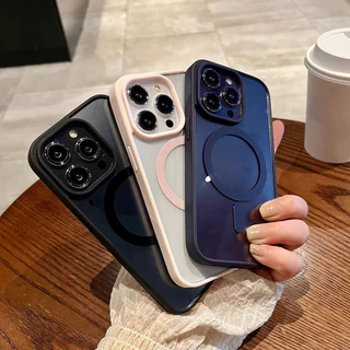 Soft Matte Magnetic เคส For iPhone 13 11 17 Pro Max 15 14 12 7 8 Plus XR SE 2020 17promax 16promax 15promax เคสทรศัพท์