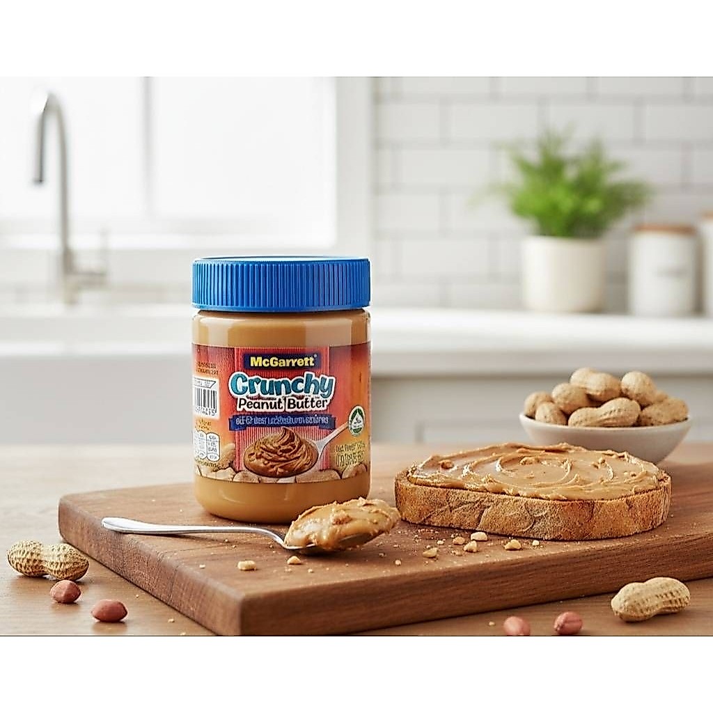 McGarrett Crunchy Peanut Butter เนยถั่วลิสงชนิดบดหยาบที่คนรักถั่วห้ามพลาด!​ 340ก