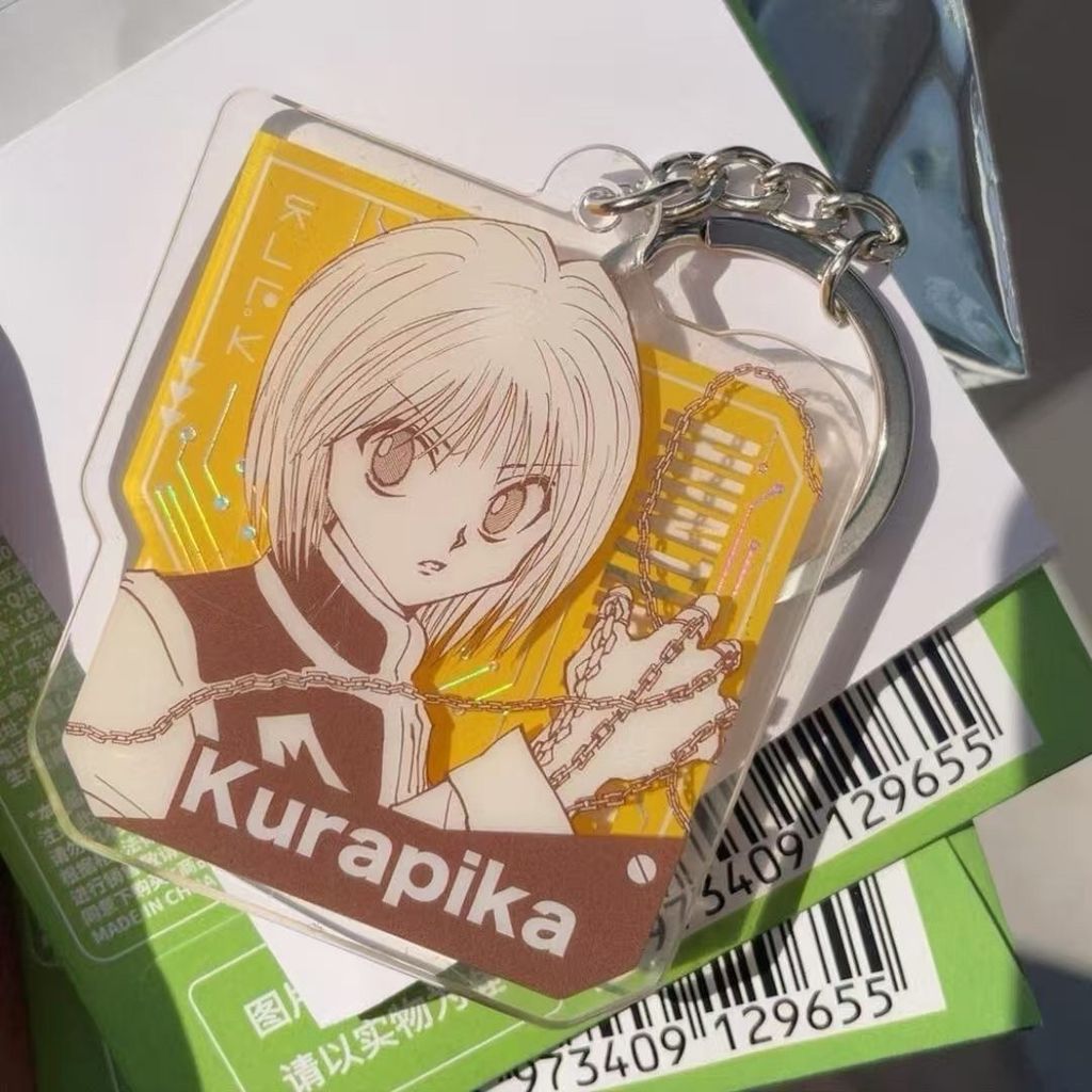 Kurapika อะนิเมะพวงกุญแจ HUNTERHUNTER อะคริลิค Key Chain Kawaii แหวนน่ารักกระเป๋าจี้เครื่องประดับ Ka