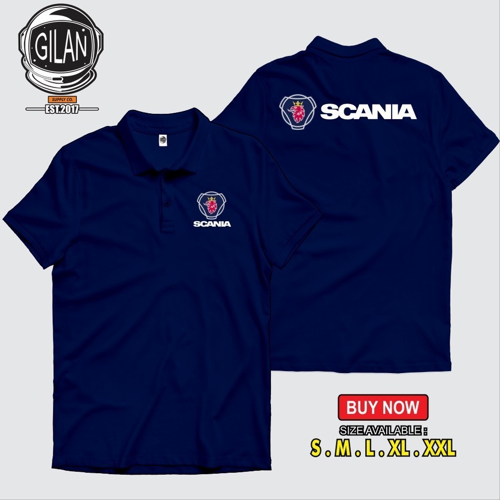 【เสื้อยืดยอดนิยม】 Fast Shipping 2025 SAKAZUKI Scania Collar Polo Shirt Scania Logo Truck Car Bus Racing S-3XL
