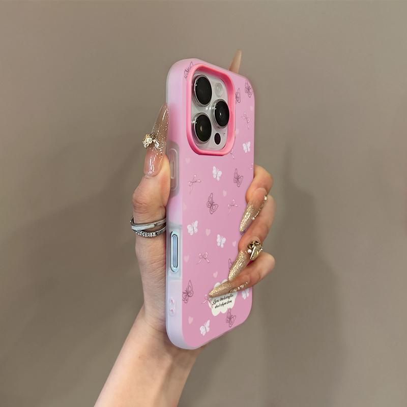เคสโทรศัพท์ เหมาะสําหรับ iPhone 11 12 13 14 15 16 17 Pro max Plus Air Love Heart Bow กันกระแทกกันกระ