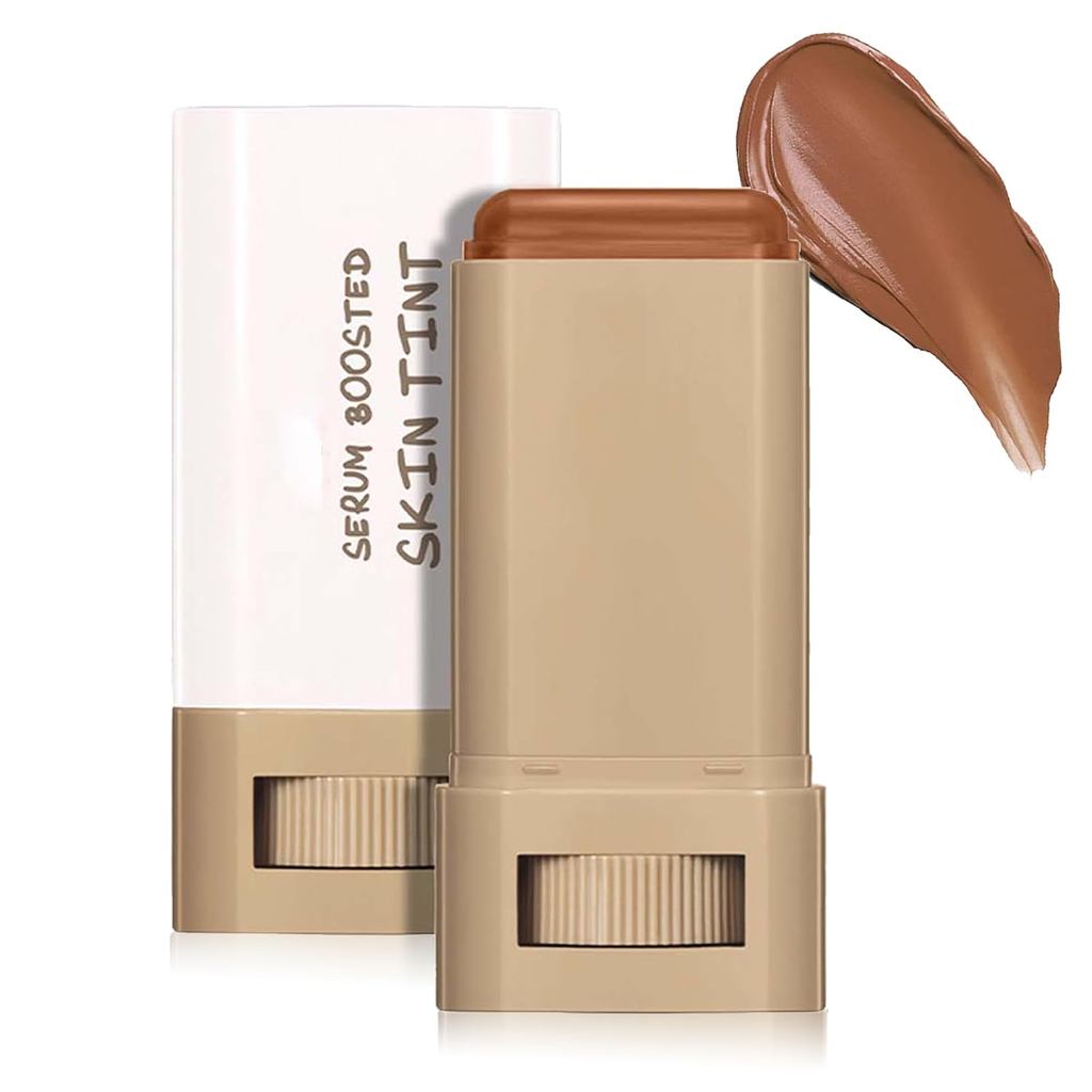 Skin Tint Foundation Balm Stick, Beauty Balm Serum Boosted Skin Tint Solid Tinted Moisturizing Serum