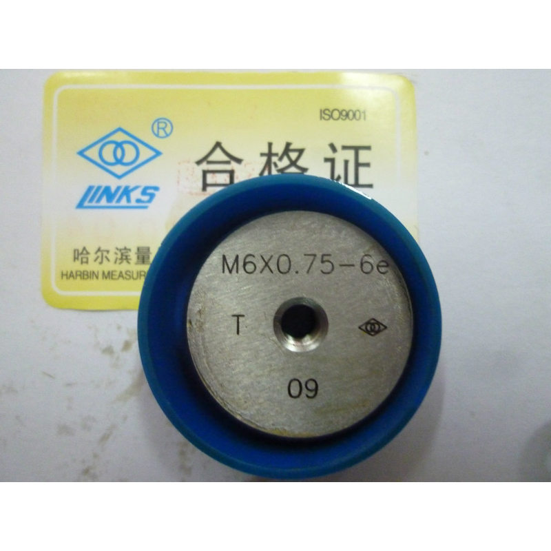 คลังสินค้าพร้อมผลิตภัณฑ์ของแท้ Ha Volume Thread Gauge Thread Ring Gauge Pass Stop Gauge M6 * 0.75 6e