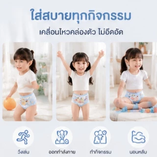 เทรนด์มาแรง กางเกงในแพนต์เด็กผู้หญิงซินนามอรอล พรีเมียม ผ้าฝ้ายแท้เต็มร้อย นุ่มระบายอากาศ ดีไซน์สีฟ้าหรู