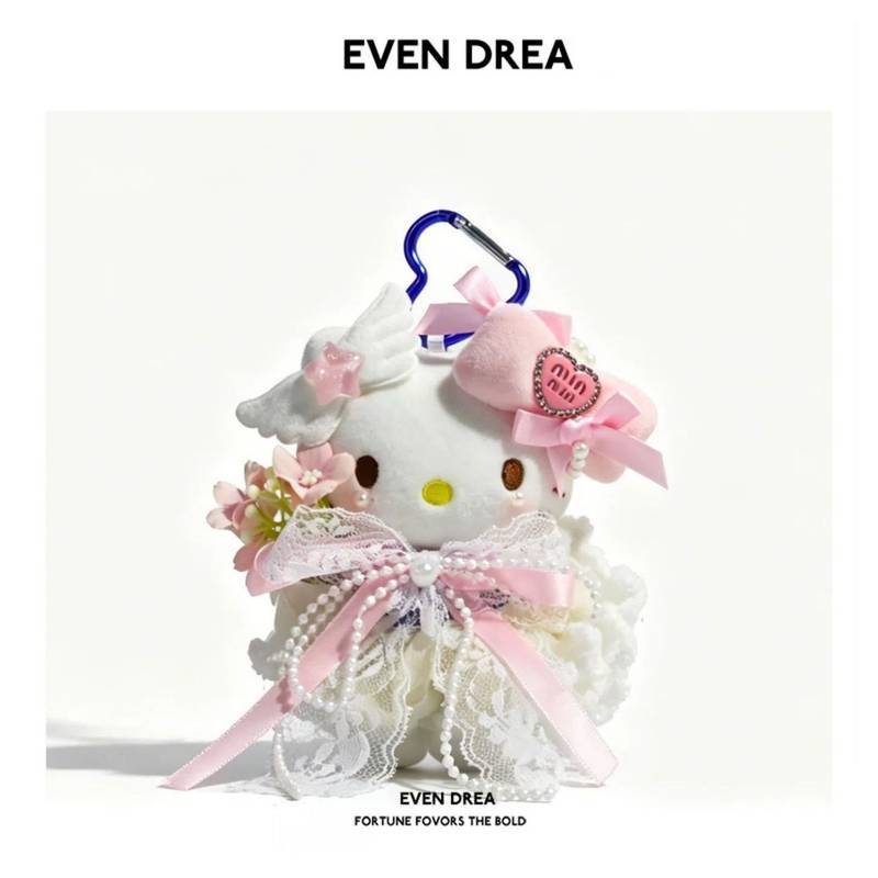 New Cartoon Cute Kitty School Bag Pendant Little Doll Plush Doll Decorative Luggage Accessories Gift