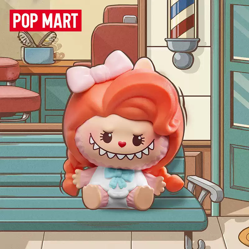 POPMART POPMART Bubble Cute Pellets THE MONSTERS Retro Barber Shop Doll Labubu