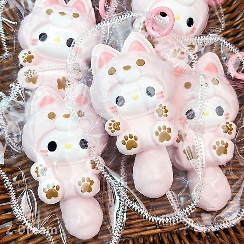 ของเล่นบีบอัด Kitty Kuromi อาหารเกรดซิลิโคนเด้งช้า อุปกรณ์บรรเทาความเครียดสำหรับผู้ใหญ่