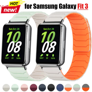 สายรัดห่วงแม่เหล็กสําหรับ Samsung Galaxy Fit 3 สายนาฬิกาซิลิโคนปรับได้สําหรับ Samsung Galaxy Fit 3 สายรัดข้อมือสร้อยข้อมืออัจฉริยะ