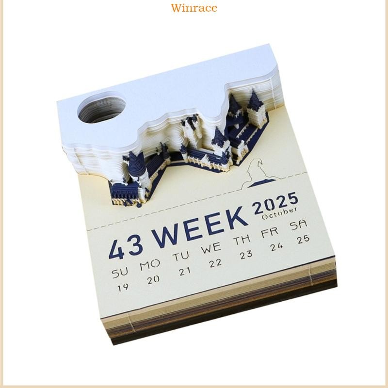 WRC 2025 3D กระดาษประติมากรรมปฏิทินหมายเหตุ Pad LED Light up แกะสลักปฏิทิน Notepads
