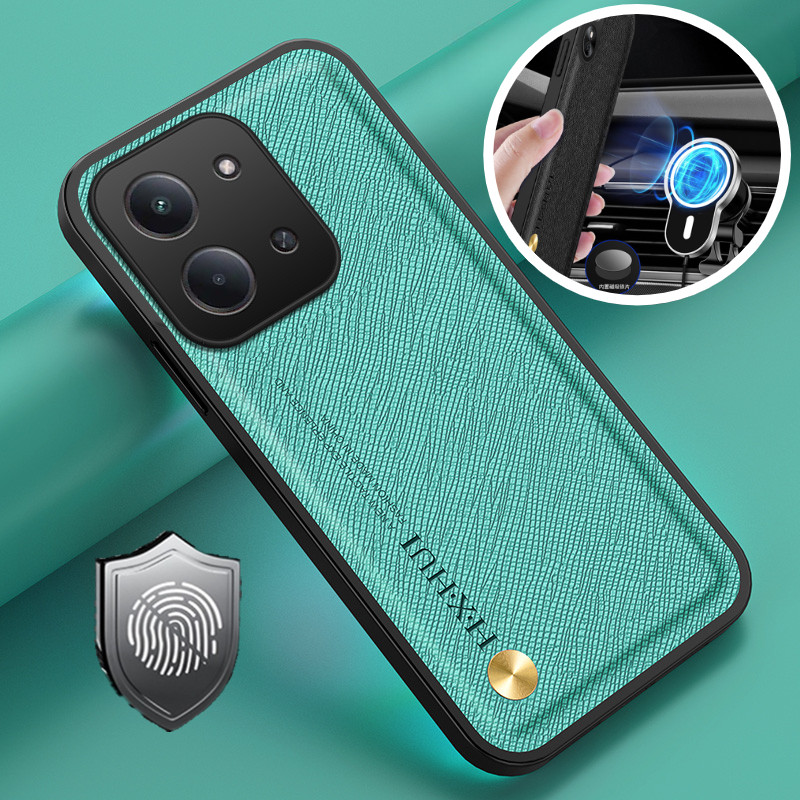 กันกระแทกหนังด้านหลังสําหรับ Redmi 15C Redmi15C 5G กล้องป้องกันกรณีรถผู้ถือแม่เหล็กโทรศัพท์ฝาหลัง Xi