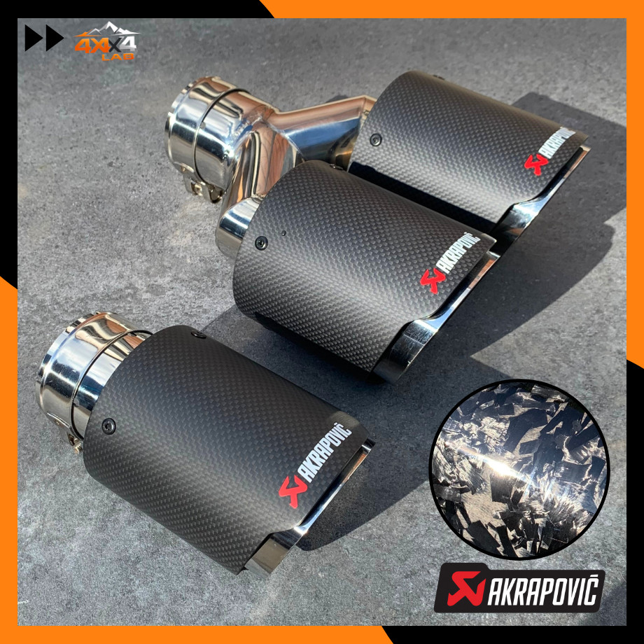 ปลายท่อคาร์บอน AKRAPOVIC ลายหินอ่อน / ลายคาร์บอน แบบคู่ / แบบเดี่ยว เข้า 2.5-3 นิ้ว ออก 4 นิ้ว
