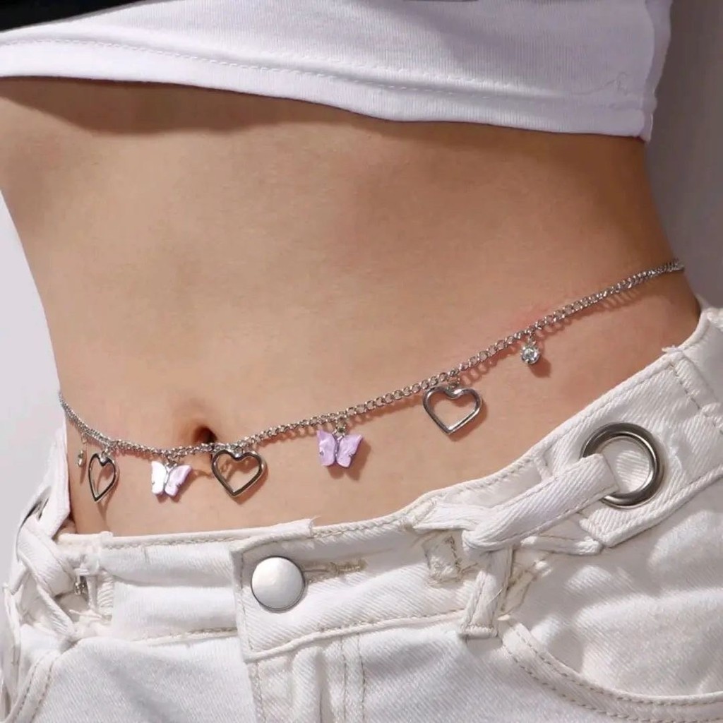 พร้อมส่งจากไทย 🇹🇭 สร้อยเอวผีเสื้อ ผีเสื้อ สร้อยโซ่คล้องเอว ปรับความยางได้ถึง 36 นิ้ว