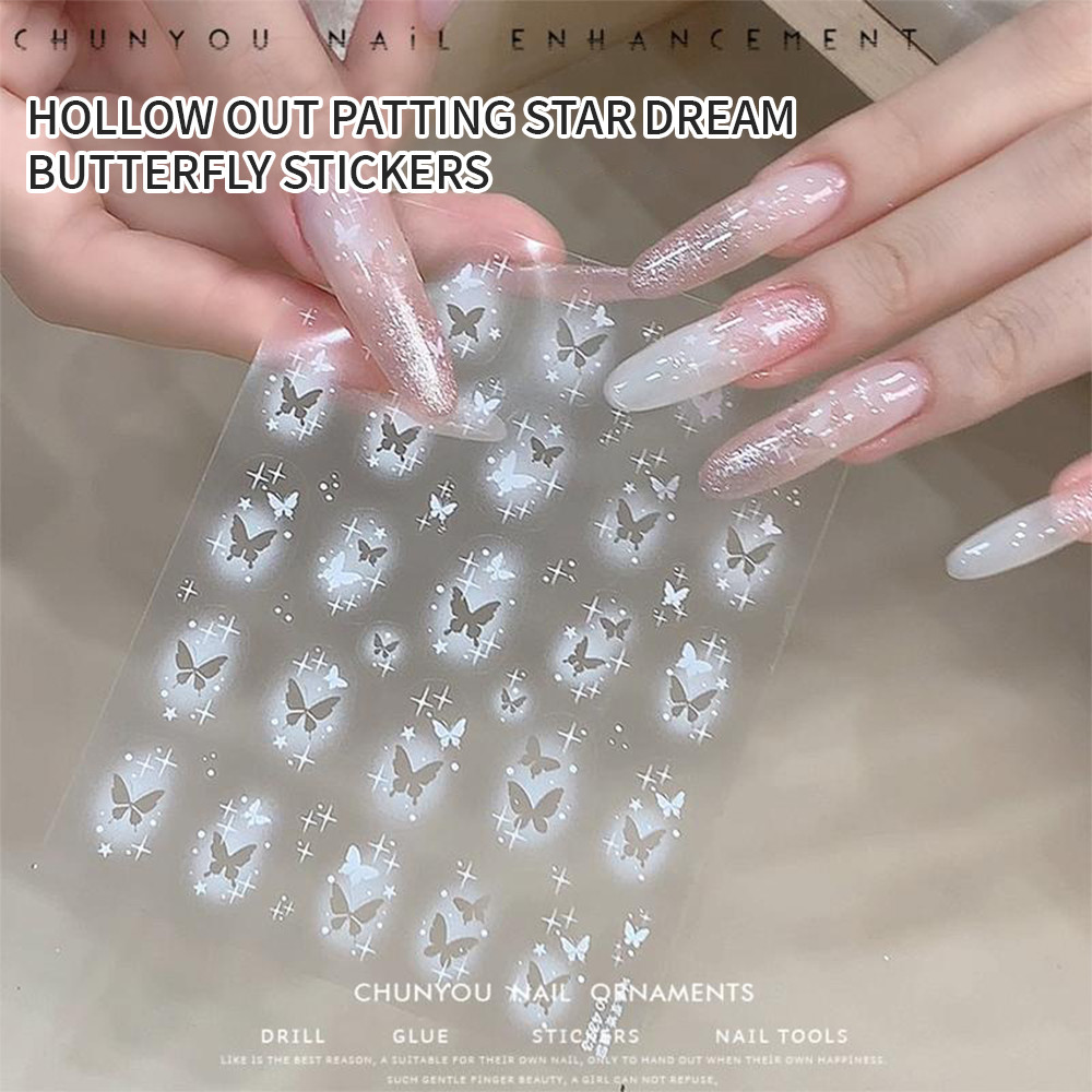 New Nail Stickers Star Dream Butterfly Hollow Pat Stickers Nail Art Accessories Nail Stickers Waterp