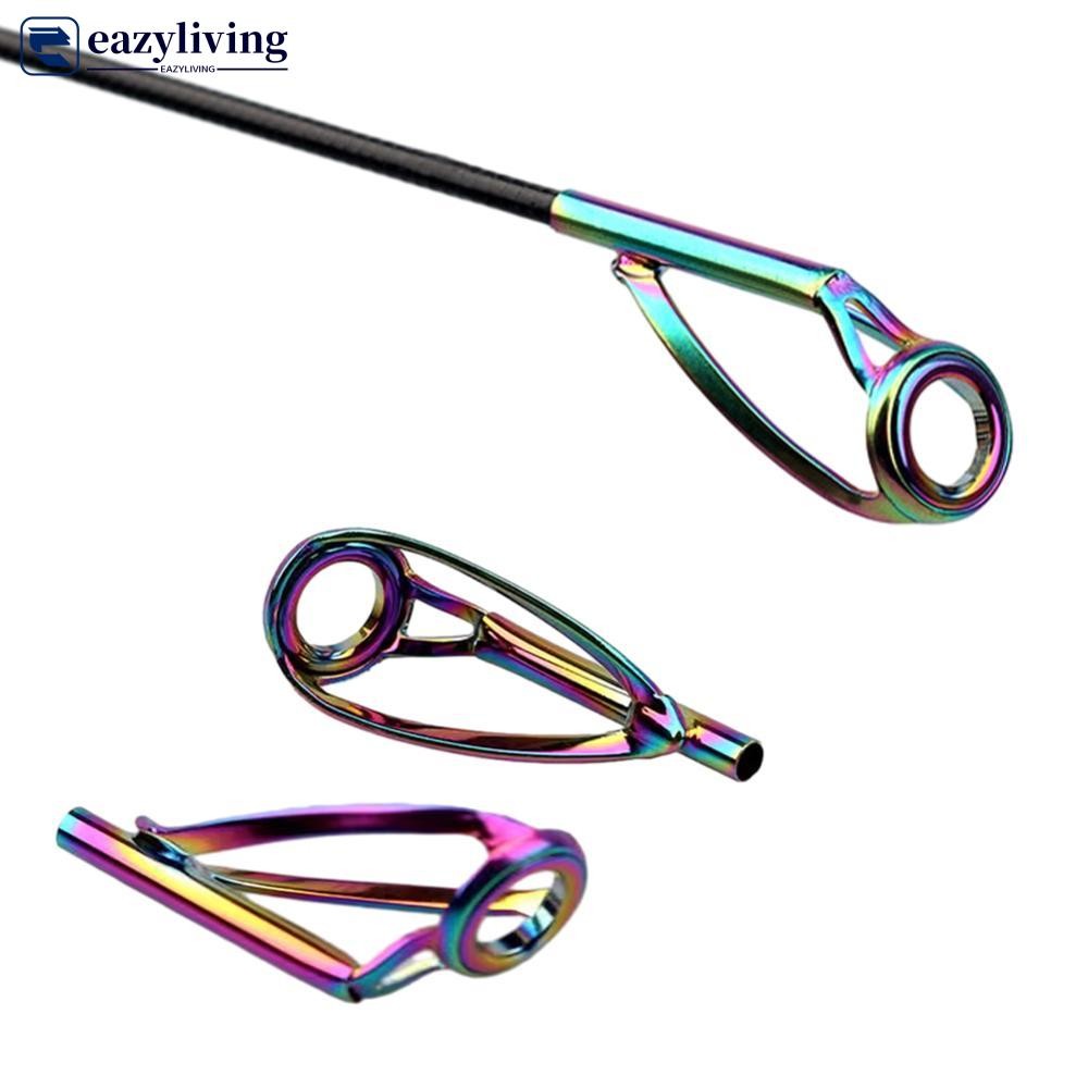 EAZYLIVING 1 ชิ้น สีสันสดใส No. 8 CTR Anti-Winding Top แหวนสแตนเลส DIY Lure Rod Guide แหวนยาวหล่อ Se