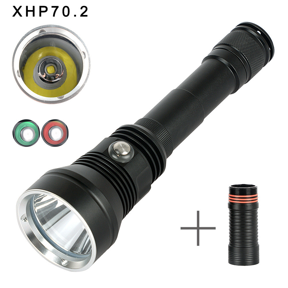 เจมี่ไฟร์ xhp70.2ดําน้ํามืออาชีพไฟฉายอลูมิเนียมดําน้ําแสงใต้น้ําดําน้ําลึกกันน้ํานําแสงที่แข็งแกร่งอ