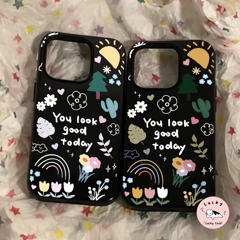 เคสไอโฟน11 การ์ตูนต้นกระบองเพชรต้นไม้พื้นผิวมันวาว สำหรับ IPhone 11 16 15 13 12 14 Pro Max XR 7 8 14 16 15 Plus X XS Max