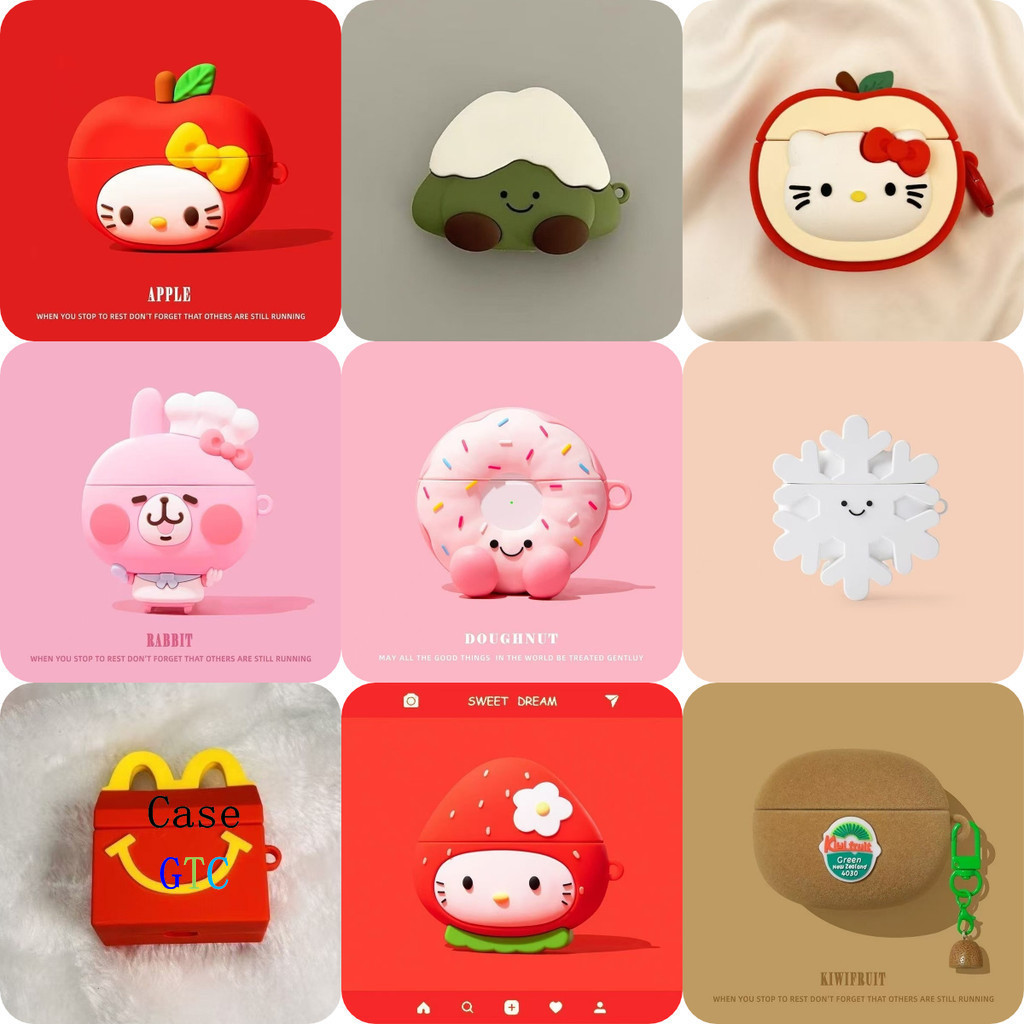 GTC สําหรับ GOOJODOQ J228 J229 Case เคส หูฟังบุคลิกภาพ apple girl โดนัทรูปแบบกีวี