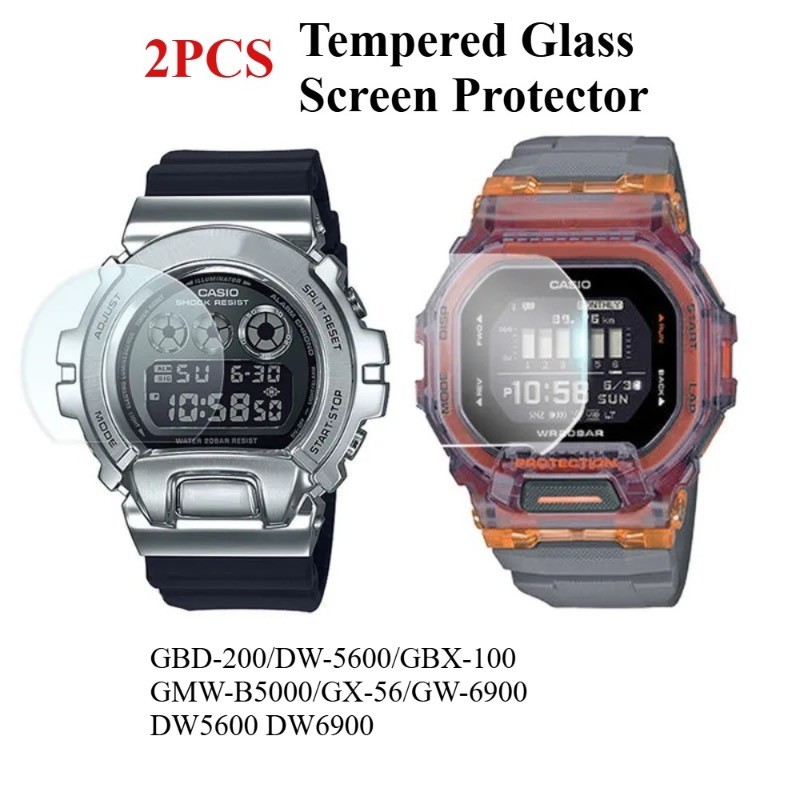 Hard Glass Screen Protector สําหรับ Casio G-SHOCK GBD-200/DW-5600/GBX-100/GMW-B5000/GX-56/GW-6900 DW5600 DW6900 นาฬิกา