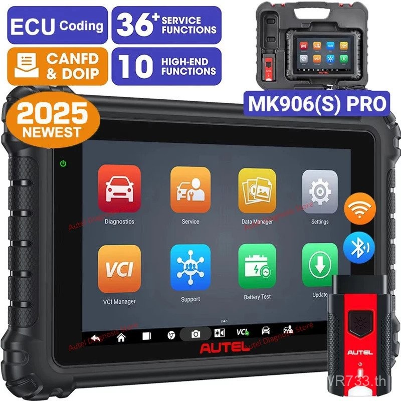 Autel MaxiCOM MK906S PRO เครื่องมือวินิจฉัยรถยนต์ OBD2 เครื่องสแกนเนอร์รถยนต์ ECU Coding Active Test