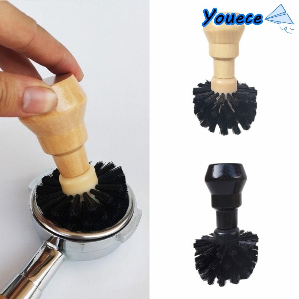 YOUECE Espresso Portafilter แปรงทําความสะอาด, PP ทําความสะอาดเครื่องมือผงกาแฟชามแปรง,ไม้สําหรับ 51/5