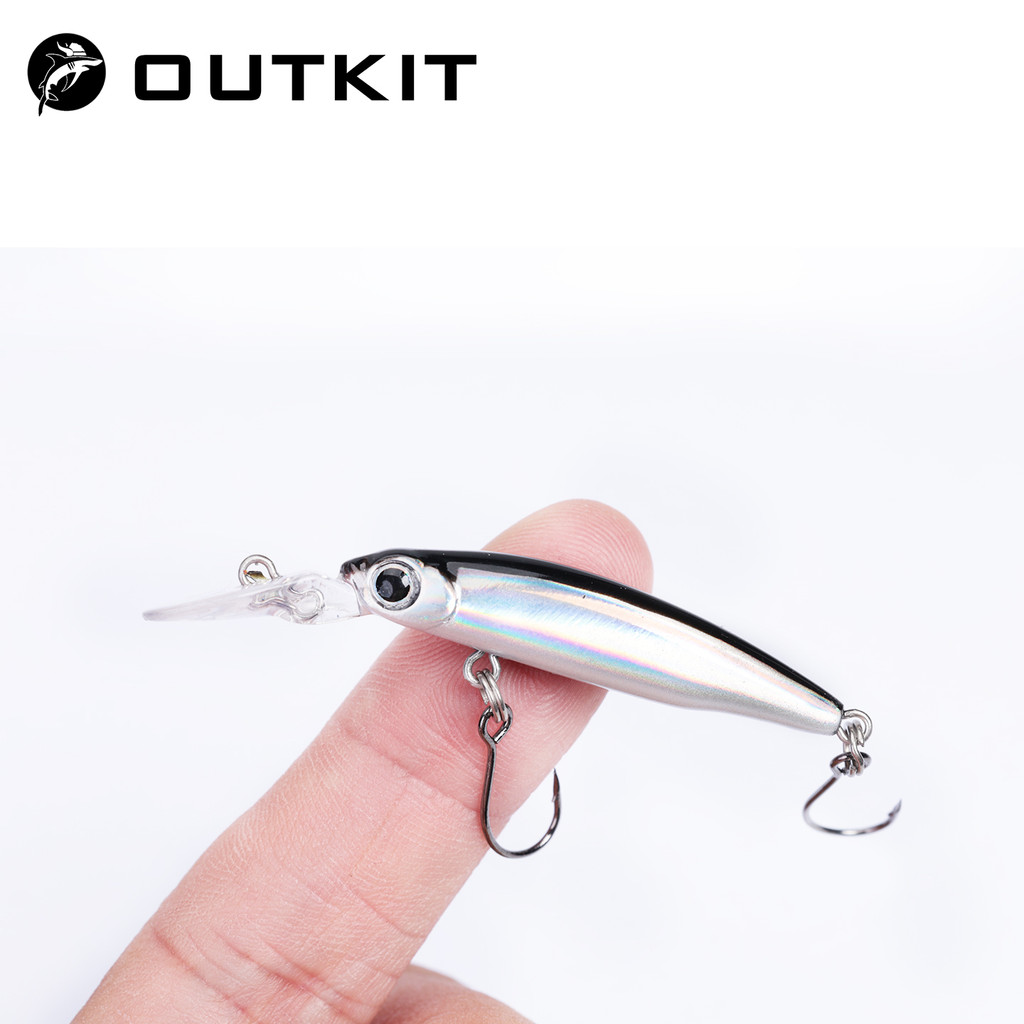 OUTKIT Mini Sinking Minnow Lure ขนาด 1.8g/40mm มีแผ่นปากยาว สำหรับล่าปลาเทราท์