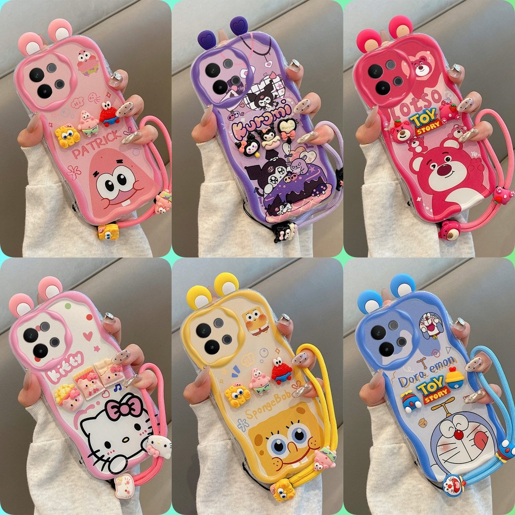 เคส REDMI 15C พร้อมหู เคสโทรศัพท์ซิลิโคนอ่อนนุ่ม TPU การ์ตูน