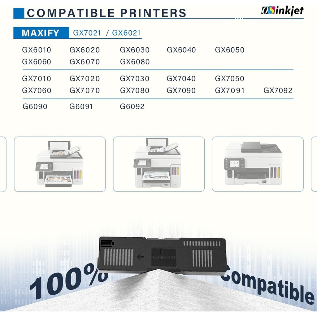 MC-G01 ตลับหมึกบํารุงรักษาสําหรับ Canon MAXIFY GX7021 GX6021 GX7020 GX6020 GX6010 GX7010, Cartucho D