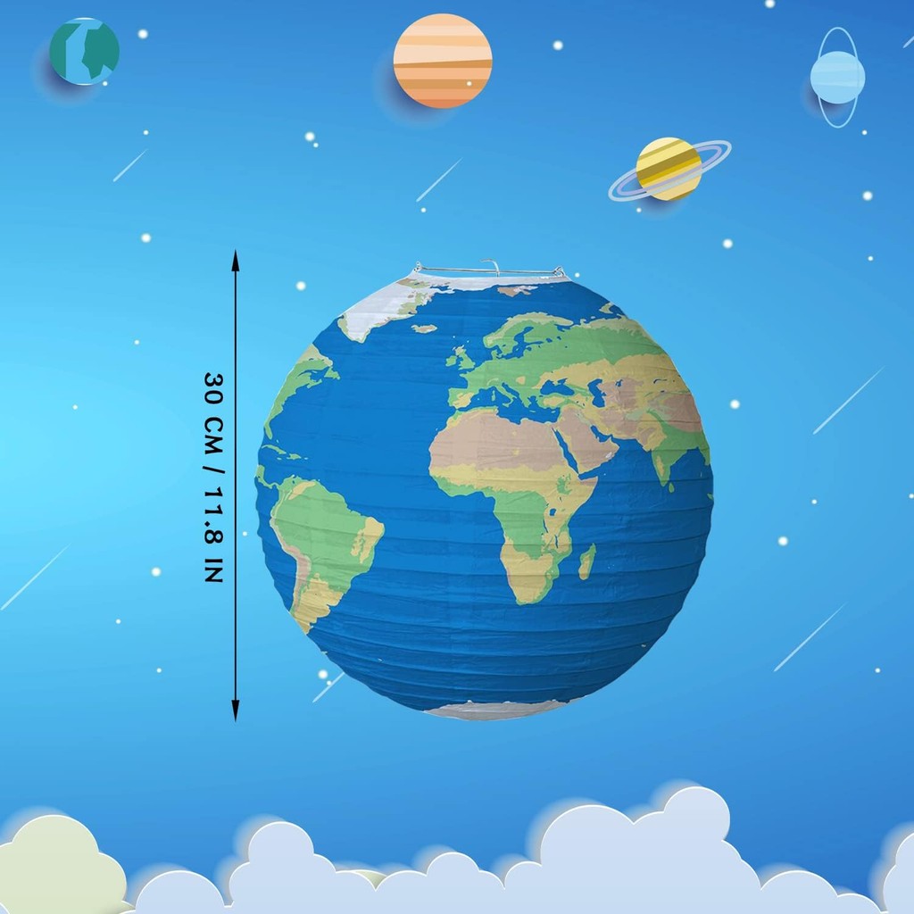 8Pack โคมไฟกระดาษ Planets Very Dreamy Space Theme โคมไฟกระดาษสําหรับพื้นที่ด้านนอกธีมวันเกิดตกแต่งระ