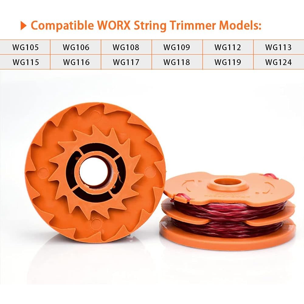 WA0007/ 50022833 เปลี่ยนสายทริมเมอร์สําหรับ Worx WG116 WG119 WG183 สายไฟฟ้าแบบมีสาย,2 * 16ft 0.065, 