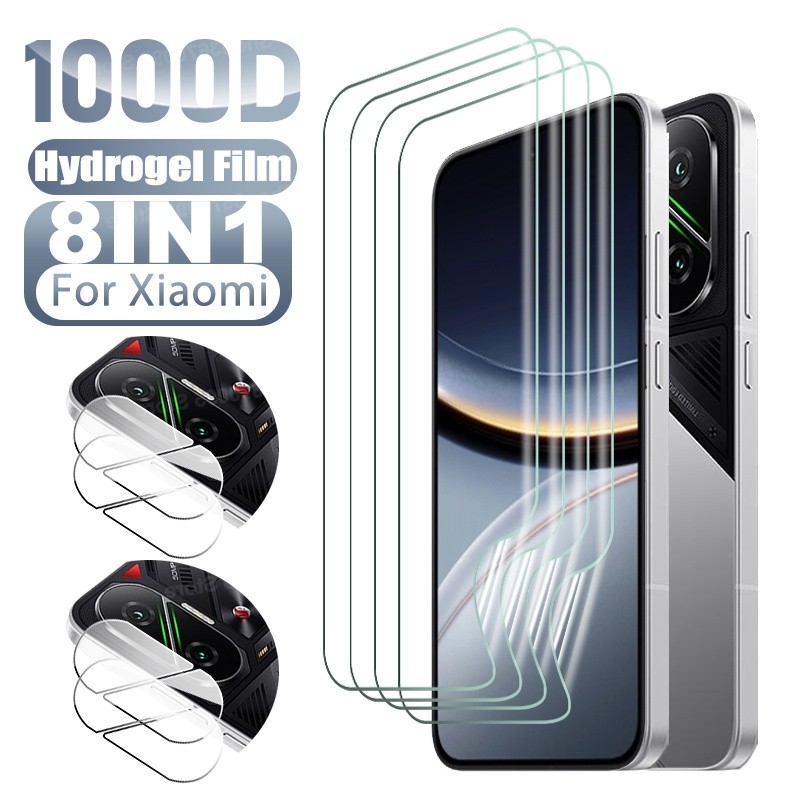 ​8IN1 Hydrogel Film + เลนส์ฟิล์มสําหรับ Xiaomi Poco F7 PocoF7 F 7 ป้องกันหน้าจอฟิล์มนุ่ม Poco โทรศัพ