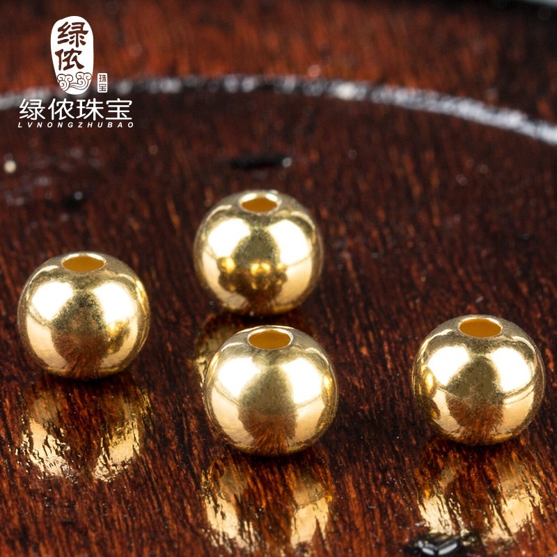 สีเขียวน้อง ส925 เงินรอบลูกปัดหลวม มุก กilt สร้อยข้อมือทองสร้อยข้อมือสร้อยคอต่างหูสร้อยข้อเท้า ทําเอ