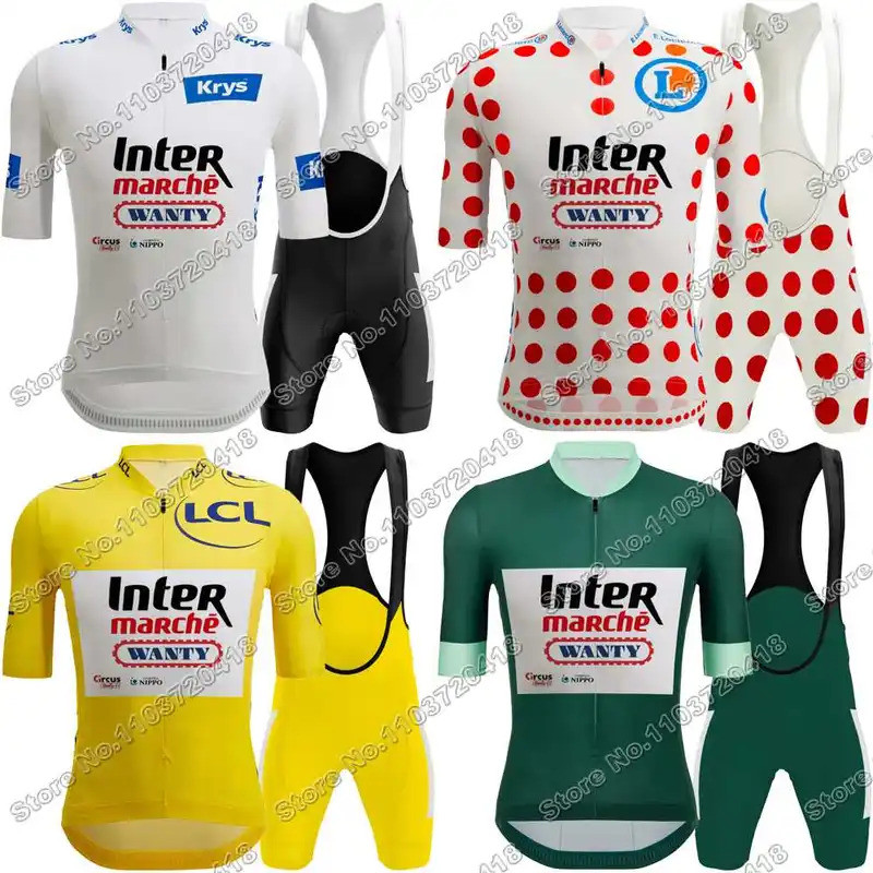 Jersey ทีมฝรั่งเศส TDF สำหรับ Biniam Girmay ปี 2025 พร้อมสีเหลือง สีเขียว สีแดง และ.Dot บนเสื้อจักรย