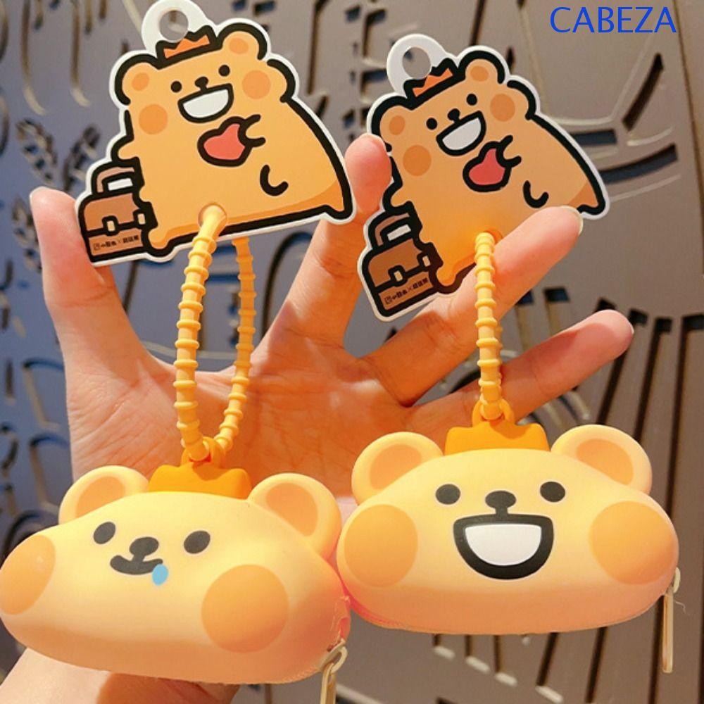 แท็กซี่ หมีกระเป๋าใส่เหรียญพวงกุญแจ,กระเป๋าสตางค์ฝุ่นมินิซิลิโคนกระเป๋ากุญแจ,กระเป๋าเป้สะพายหลังจี้กรณีที่สําคัญป้องกันการสูญหายเพชรการ์ตูนหูฟังถุงเก็บเครื่องปร