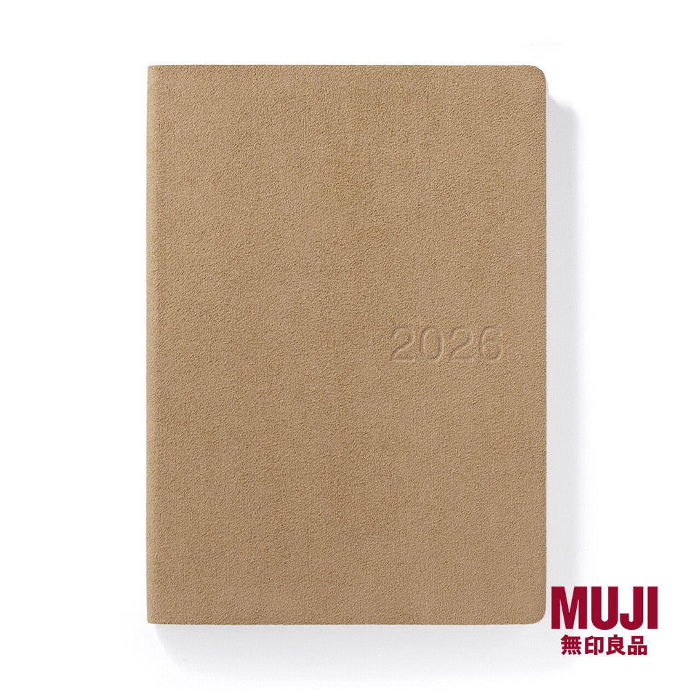 MUJI Faux Suede Monday Start Month/Weekly Planner จากธันวาคม 2025